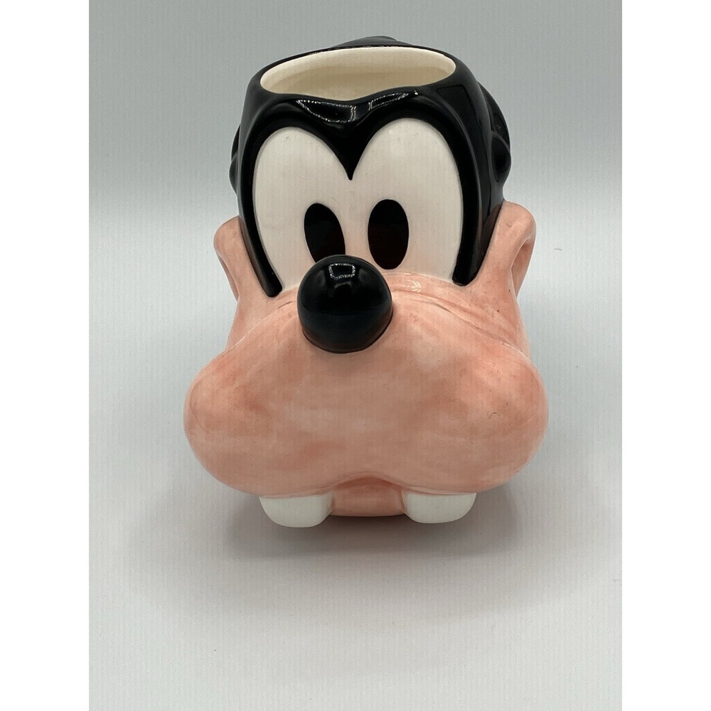 Vintage‎ Applause Disney Goofy Figural 3D Ceramic Mug Face Mug "The Crew"